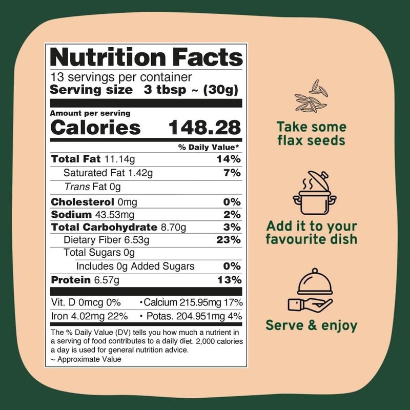 HANDPICK 100% Natural Flax Seeds - 32 oz - Image 3